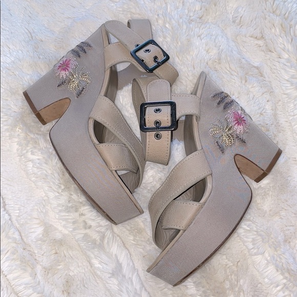 Kenzo Shoes - Kenzo Flower Embroidered Heels/Wedges
